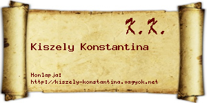 Kiszely Konstantina névjegykártya